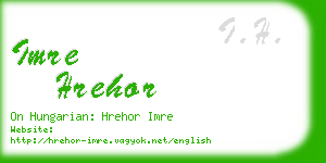 imre hrehor business card